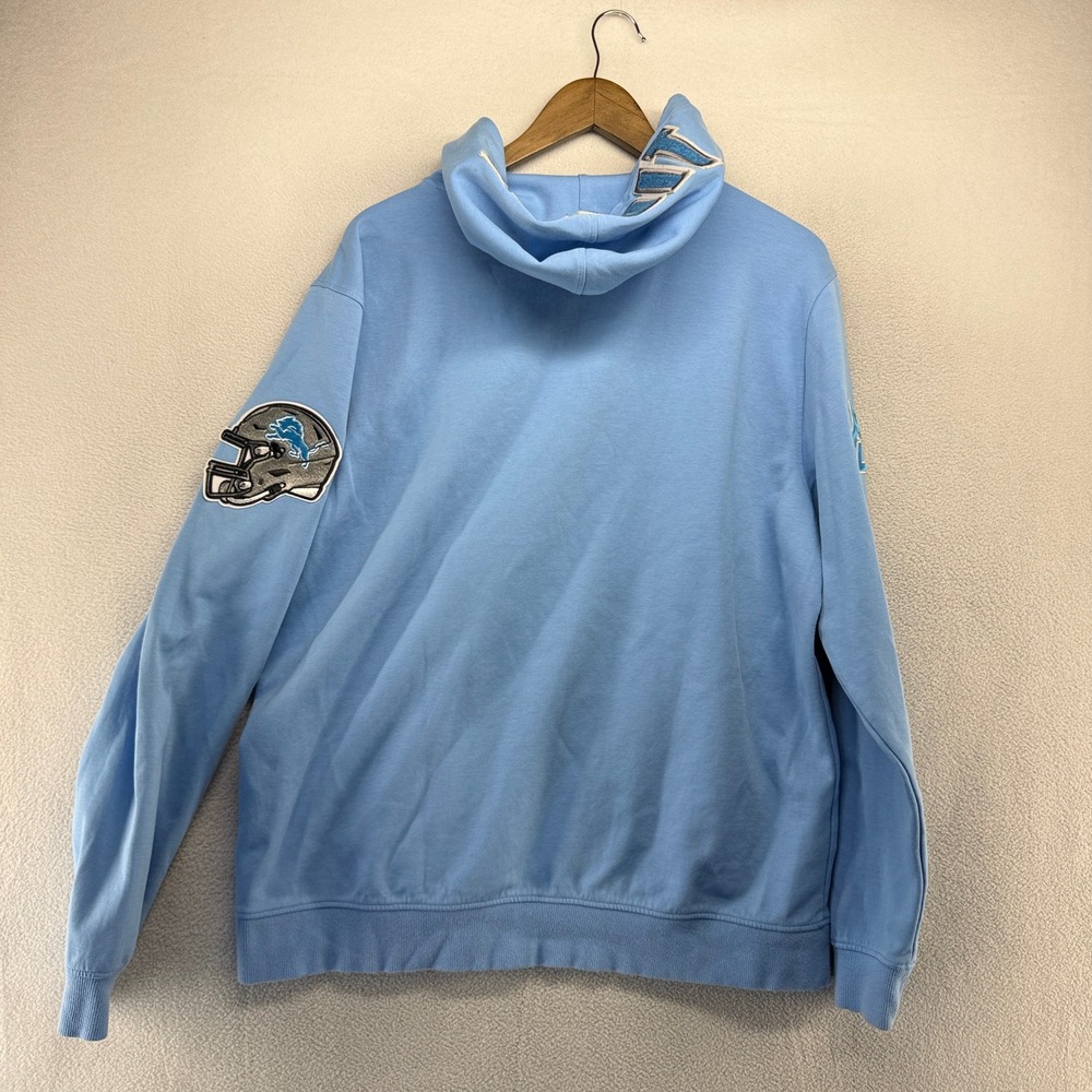 Detroit Lions Hoodie Men's XL Blue Pro Standard Patches Luxury Athletic Pullover - Picture 9 of 10